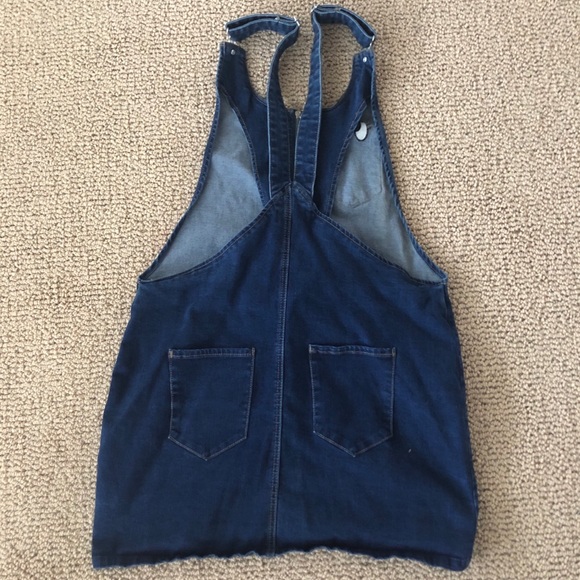 Embroidered Denim Overall Dress - Picture 3 of 5